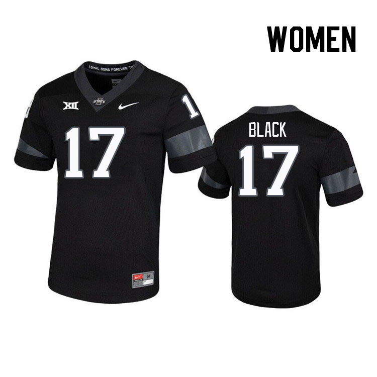 Women #17 Iowa State Cyclones College Football Jerseys Stitched Sale-Black - Click Image to Close